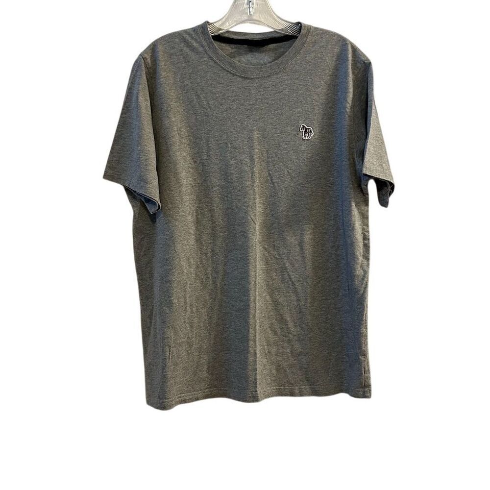 PS Paul Smith Men's Gray Crew Neck T-Shirt‎ L Zebra Logo Eco-Friendly